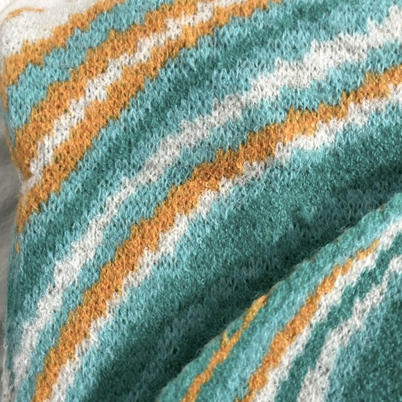 Halter top sweater minidress 60s retro aqua swirl knit, sizes S, M NWT - Picture 6 of 7